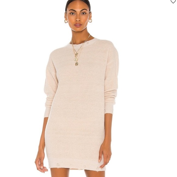 Revolve- Line & Dot Sweater Cream Dress Size Large - Picture 1 of 6